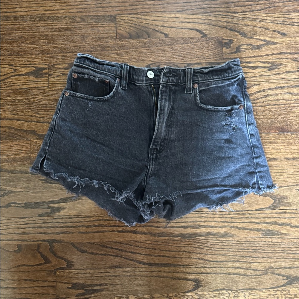 Abercrombie & Fitch Black Jean Mom High Rise Shorts